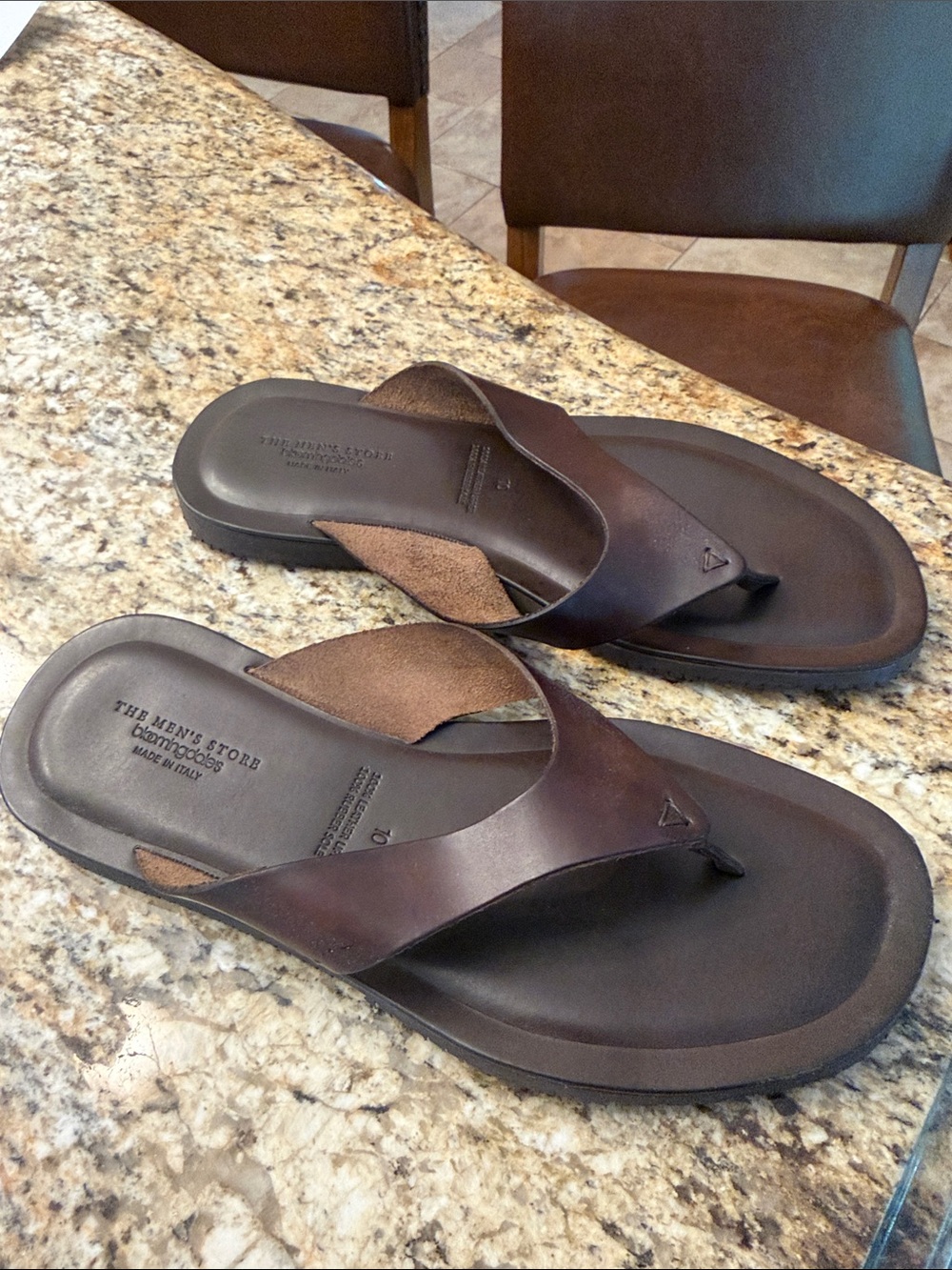 Men's Brown Leather Sandals - Picture 4 of 4